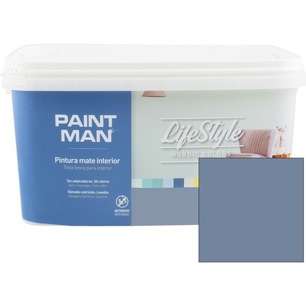 Pintura interior lifestyle nordic azul ceniza 4 l paintman