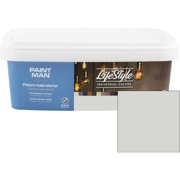 Pintura interior paintman lifestyle industrial gris acero 2,5l
