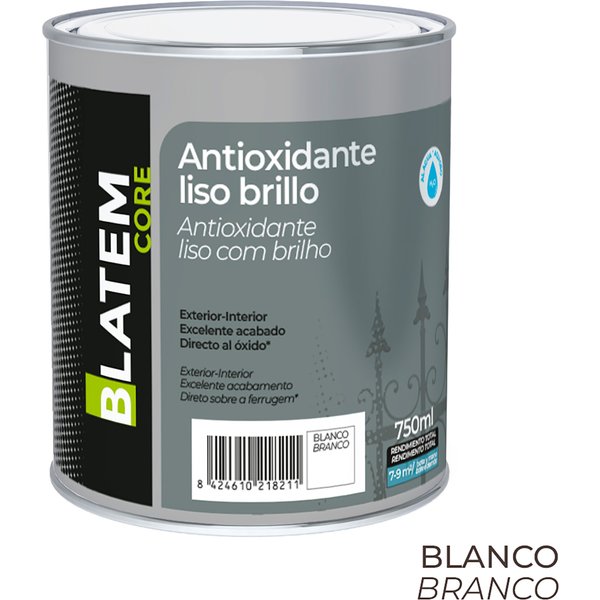 Esmalte antioxidante al agua brillo blanco 750ml blatem core