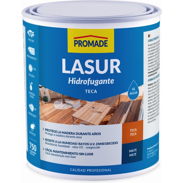 Lasur al agua mate teca promade 750 ml