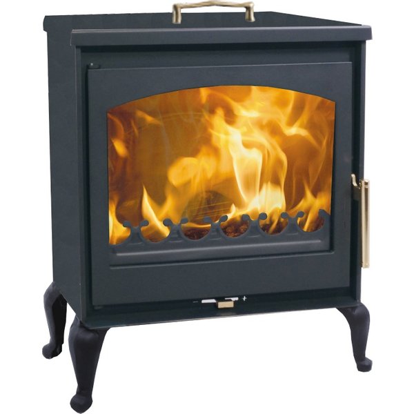Estufa de leña con calienta platos castilla 8kw panadero