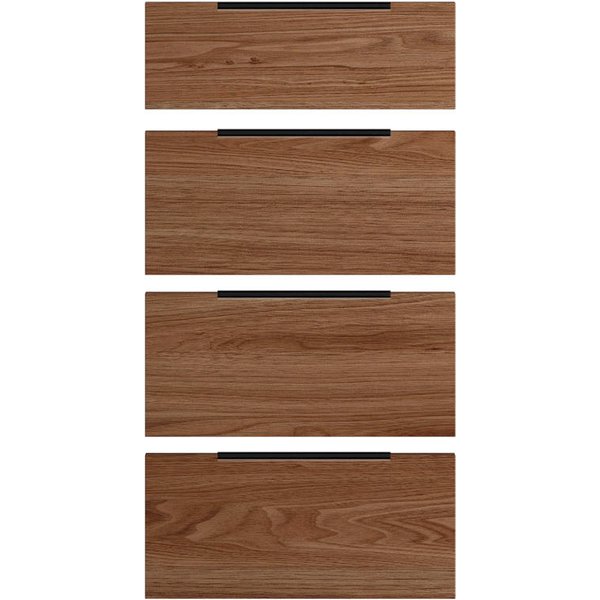 Frente de cajón premium madera nogal 13,8 x 40 + 3 x 18,5 x 40 cm