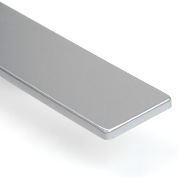 Remate final para encimera recto plata 38mm