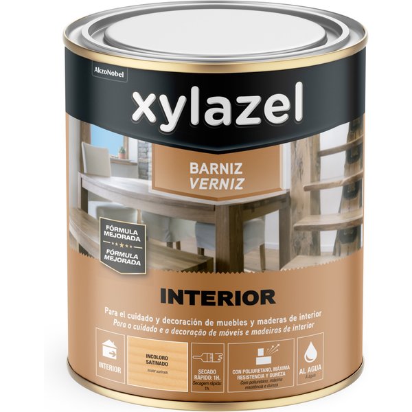 Barniz agua satinado incoloro 2,5 l xylazel