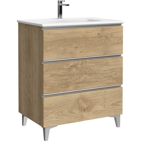 Mueble de baño eyra color roble natural 70cm