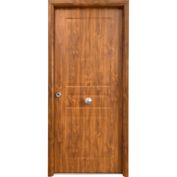 Puerta entrada metálica castaña 210x91cm stam derecha