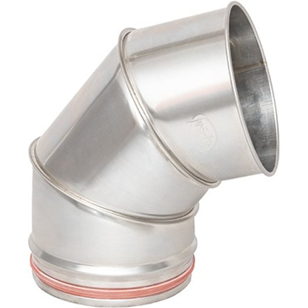 Codo inox d125 72°