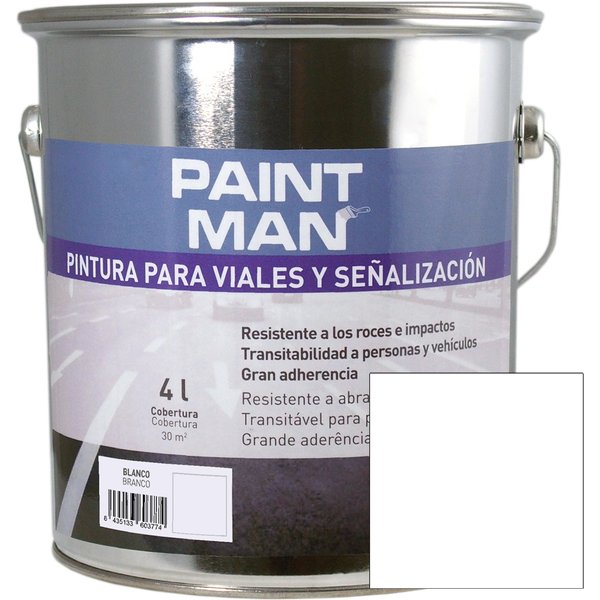 Pintura para viales y señalización blanco paintman 4 l