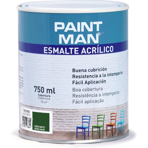 Esmalte acrílico satinado verde mayo 750 ml