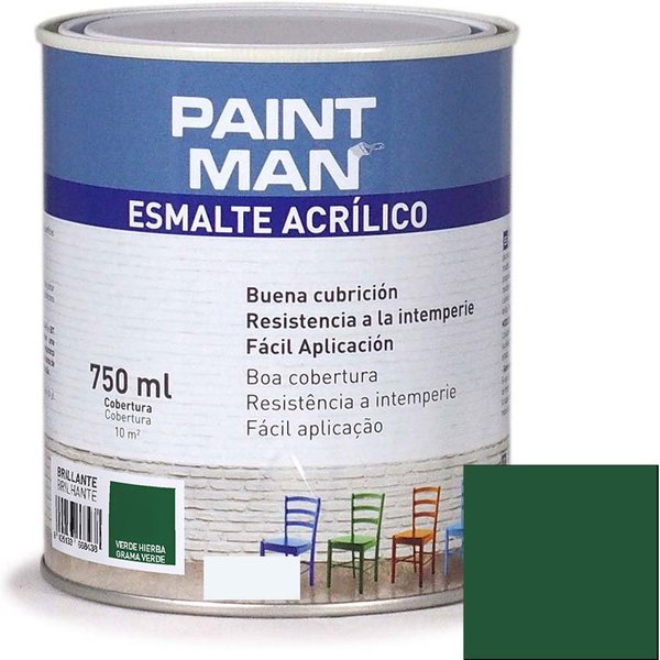 Esmalte acrílico paintman brillante verde hierba 750 ml