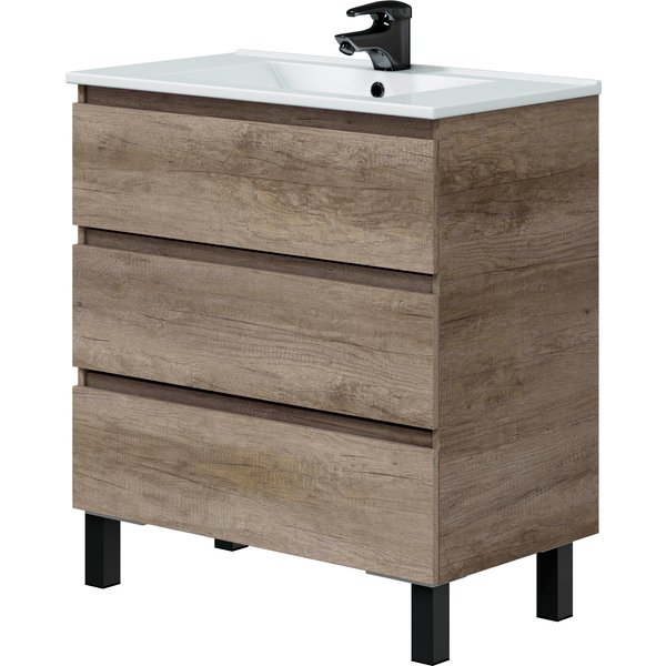 Mueble de baño galia color roble 80x45cm