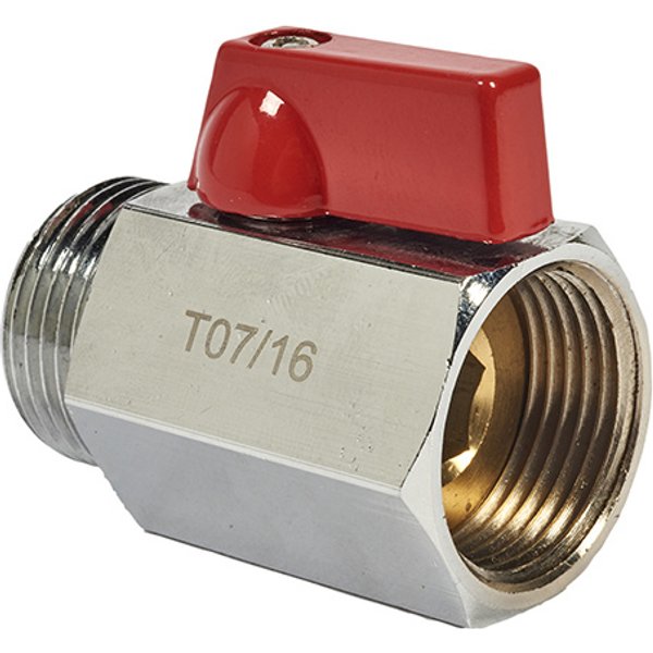 Válvula esfera mini pn-16 m-h con llave roja