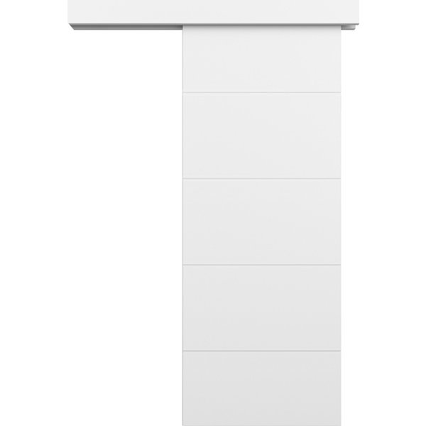 Puerta de interior corredera lacada lor blanca 72,5cm geom + kit de instalación superficie