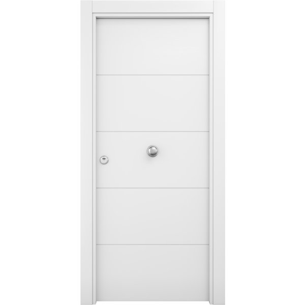 Puerta de entrada blindada lor blanca derecha 206x86cm