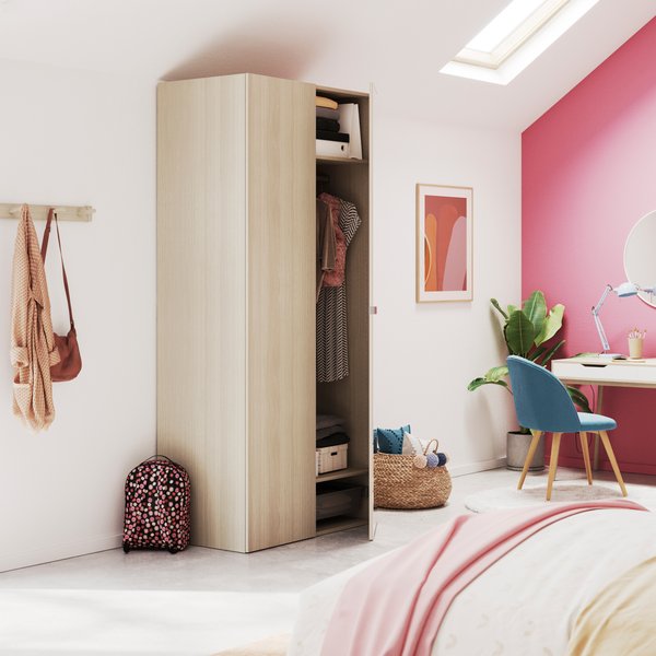 Armario homny 1m 2 puertas roble