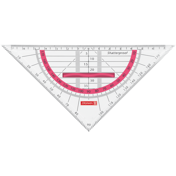 Geometrie-Dreieck Colour Code bruchsicher | 16 cm, mit Griff, tulip