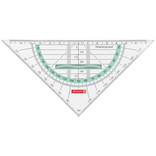 Geometrie-Dreieck Colour Code bruchsicher | 16 cm, mit Griff, mint