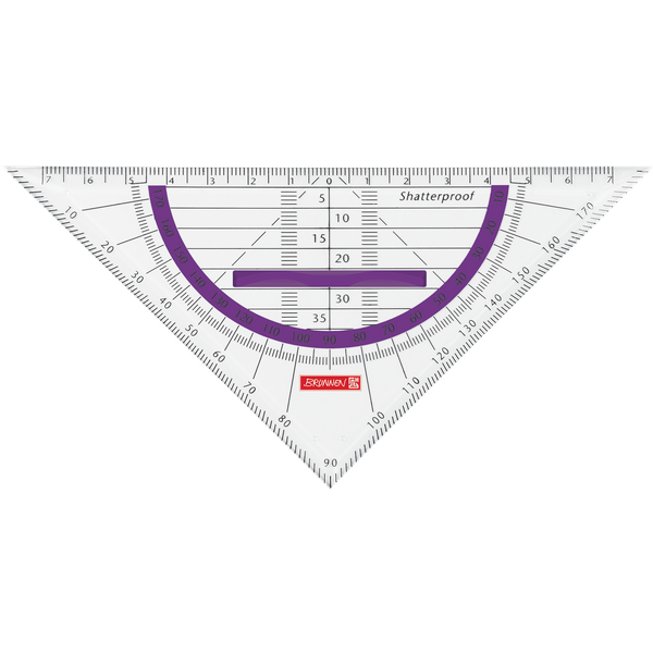 Geometrie-Dreieck Colour Code bruchsicher | 16 cm, mit Griff, purple