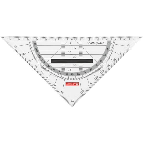 Geometrie-Dreieck Colour Code bruchsicher | 16 cm, mit Griff, onyx