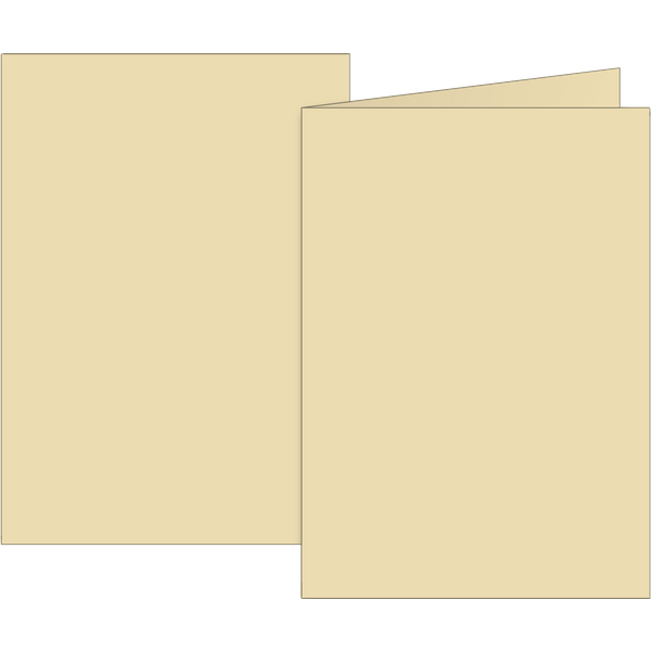 Klappkarten Universalpapier | A6, 105×150 mm, 160 g/m², chamois, 10 Stück