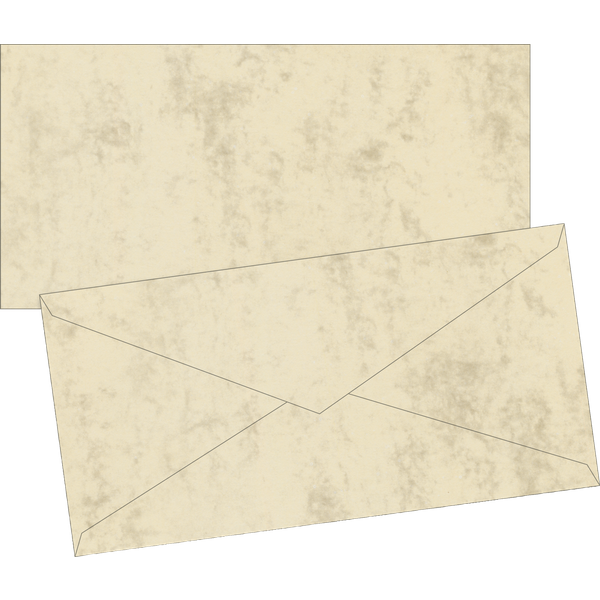Briefumschläge Universalpapier Marmor | DIN lang, 80 g/m², chamois, 10 Stück