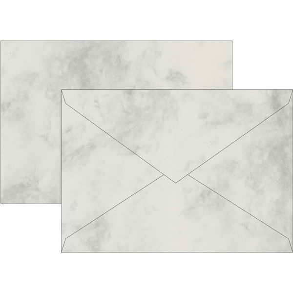 Briefumschläge Universalpapier Marmor | C5, 80 g/m², grau, 10 Stück