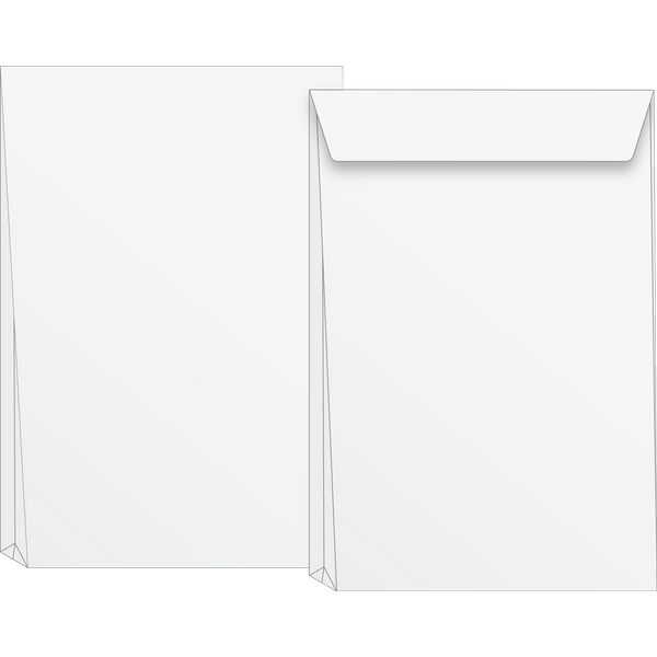 Versandtaschen mit Faltboden | 250 mm, B4, 120 g/m², weiß, 5 Stück