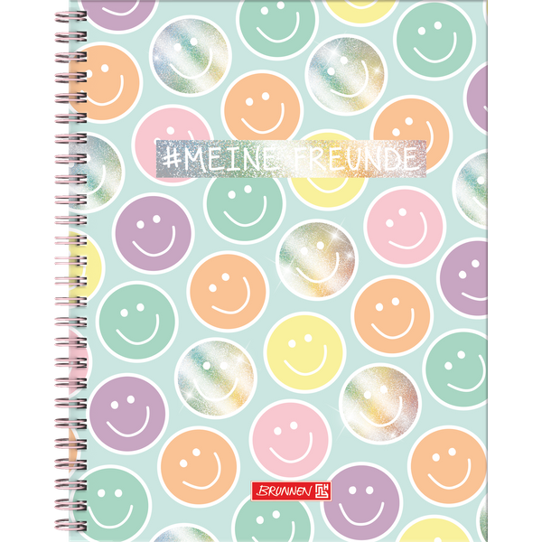 Freundebuch Happy Hippie | 16×21 cm, 80 Seiten, mehrfarbig, pastell