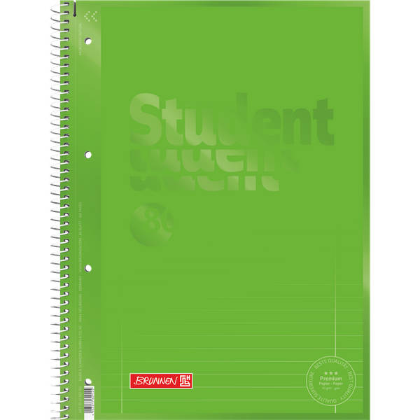 Collegeblock Premium Student Colour Code | A4, Lineatur 27, 80 Blatt, kiwi