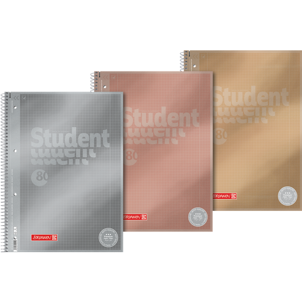Collegeblock Premium Student Metallic | A4, Lineatur 28, 80 Blatt, sortiert