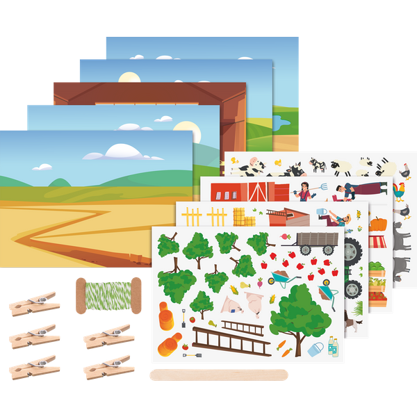 Rubbelsticker Karten-Set „Bauernhof“ | 160×120 mm, bunt