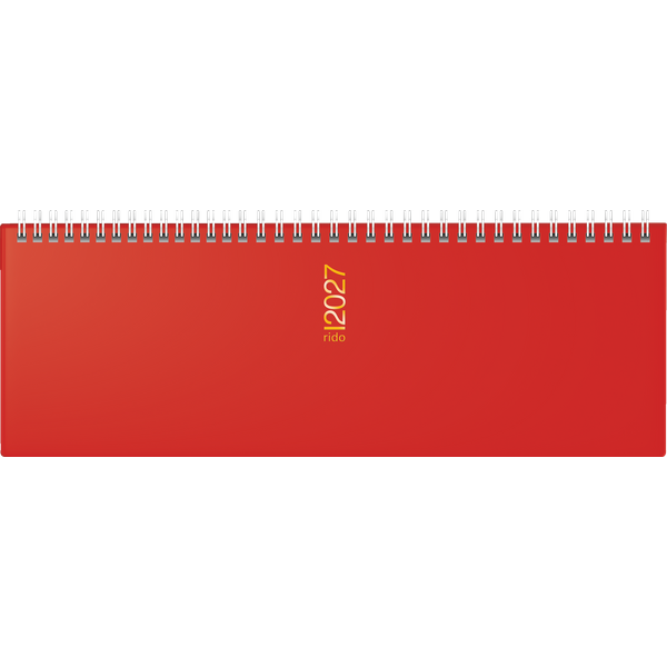 Querterminbuch Mod. ac-Wochenquerterminer 2027 | 30,7×10,5 cm, Kunststoff, rot