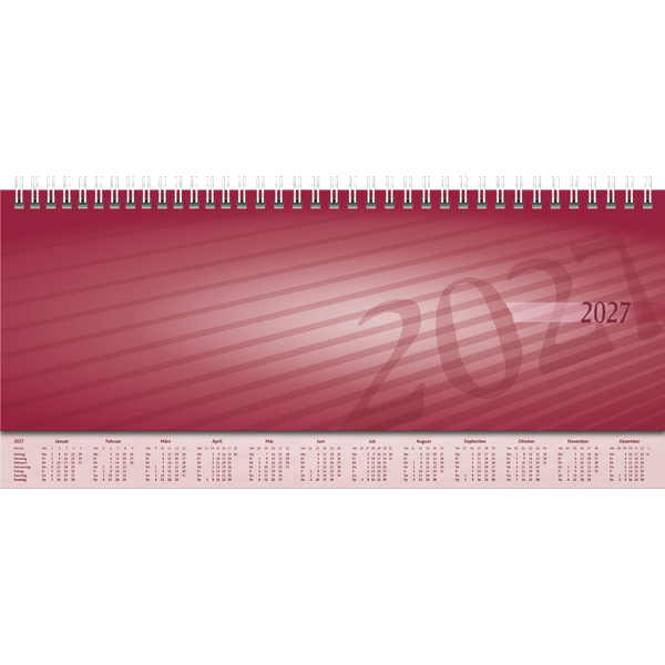 Querterminbuch Mod. Sequenz 2027 | 29,7×10,5 cm, Karton, bordeaux