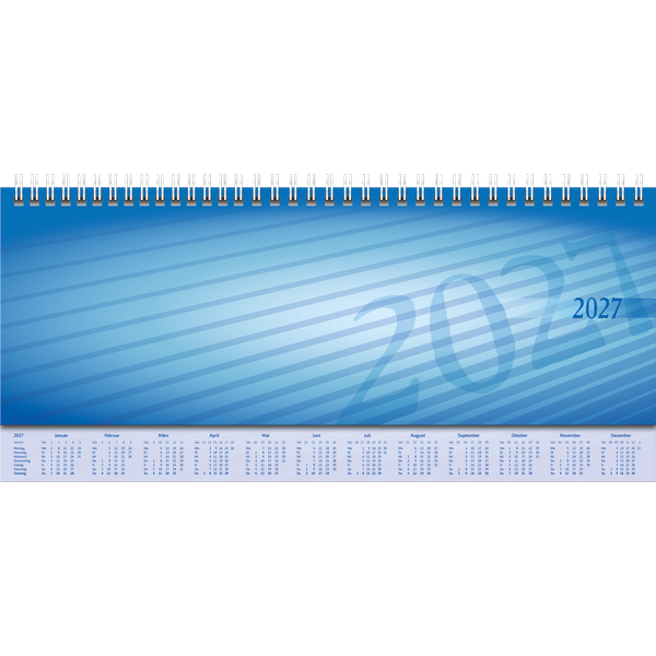 Querterminbuch Mod. Sequenz 2027 | 29,7×10,5 cm, Karton, blau