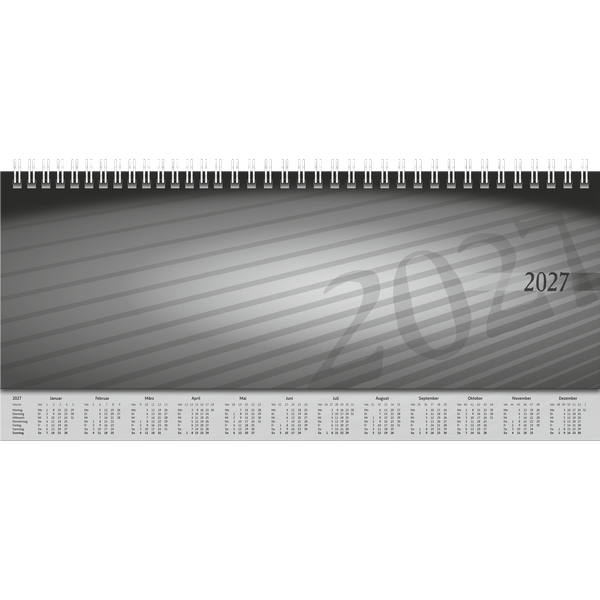 Querterminbuch Mod. Sequenz 2027 | 29,7×10,5 cm, Karton, schwarz