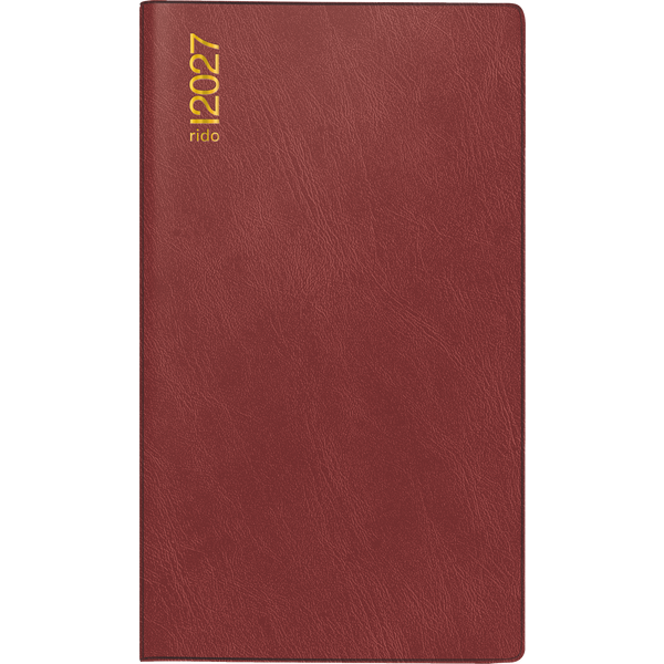Taschenkalender Mod. Miniplaner d 15 2027 | A6, Kunststoff, weinrot