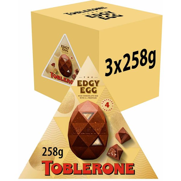 Toblerone The Edgy Egg Truffle Easter Egg 258g (Box of 3)