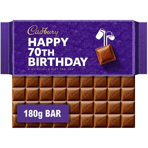 Cadbury Happy 70th Birthday Dairy Milk Chocolate Bar 180g