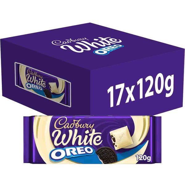 Cadbury White Chocolate Oreo Bar 120g (Box of 17)