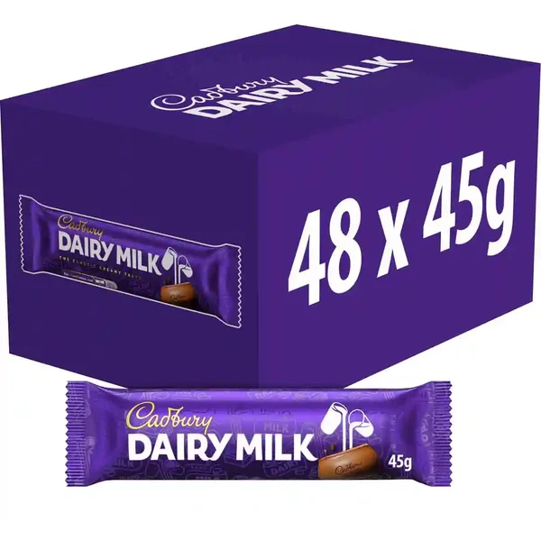 Cadbury Dairy Milk Chocolate Bar 45g (Box of 48)