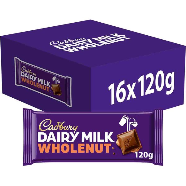 Cadbury Dairy Milk Wholenut Chocolate Bar 120g
