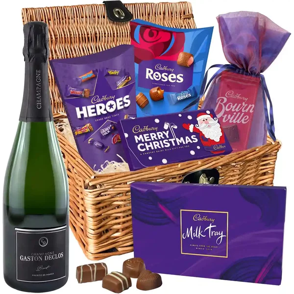 Cadbury Christmas Chocolate & Champagne Basket