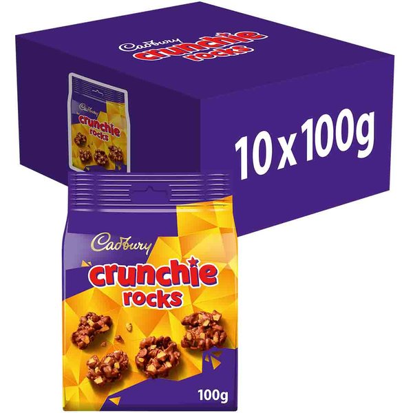 Cadbury Crunchie Rocks Chocolate Bag 100g (Box of 10)