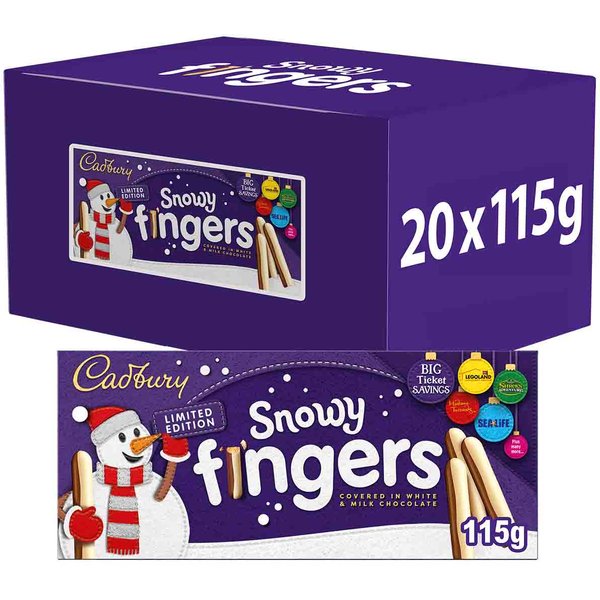 Cadbury Snowy Fingers Christmas Biscuits Box of 20