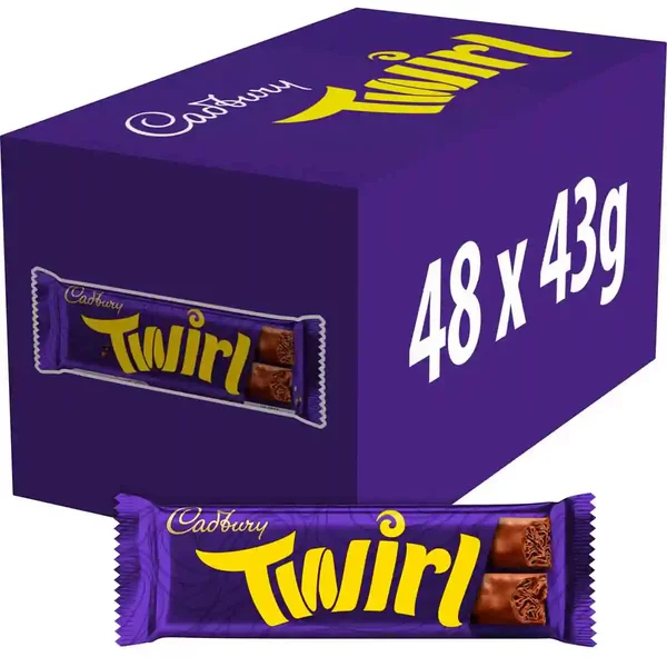 Cadbury Twirl Chocolate Bars 43g (Box of 48)