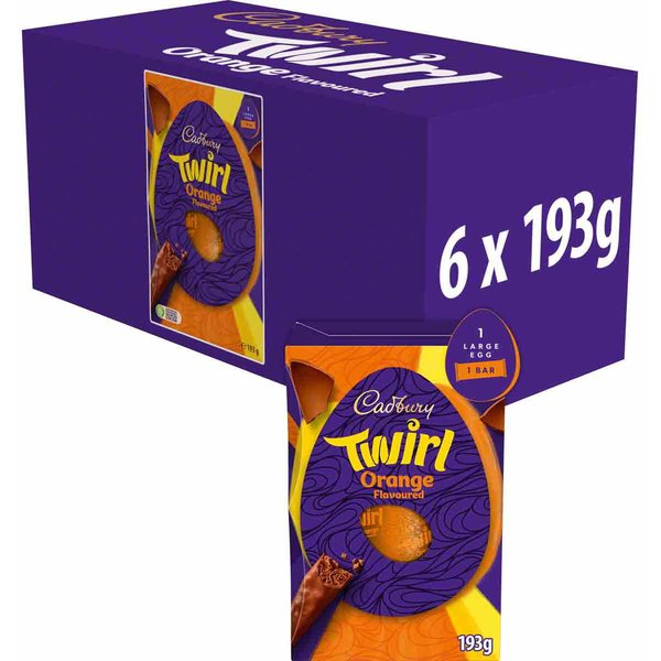 Cadbury Orange Twirl Easter Egg 193g L (Box of 6)