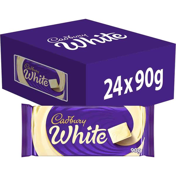 Cadbury White Chocolate Bar 90g (Box of 24)