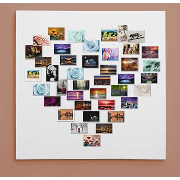 Heart Photo Collage Canvas - 40 Photos