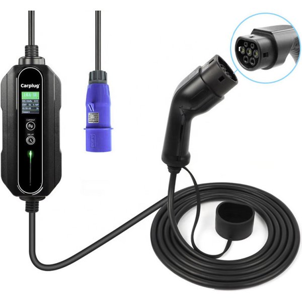 Carplug chargeur mobile Helectron C216 - 5m - 10 à 16A - 3,7kW – Type 2 – Prise CEE 16A