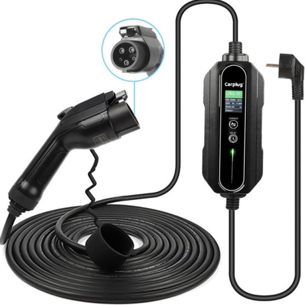 Carplug chargeur mobile Helectron S116 - 12m - 6 à 16A – Type 1 – 3,7kW – Prise domestique